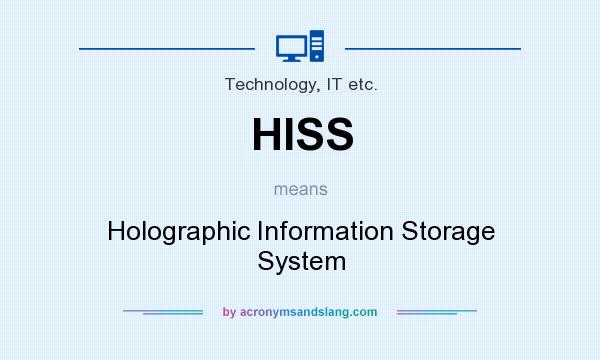 What does HISS mean? It stands for Holographic Information Storage System
