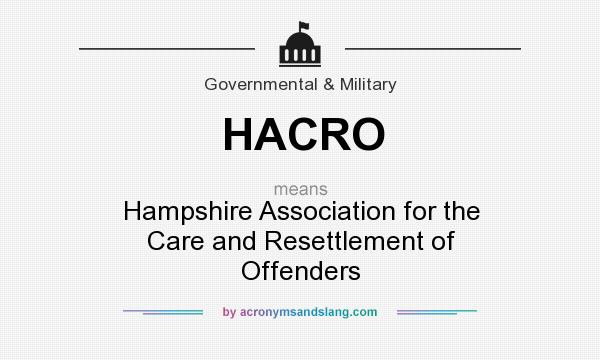 What does HACRO mean? It stands for Hampshire Association for the Care and Resettlement of Offenders