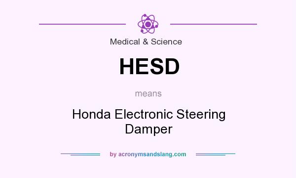 What does HESD mean? It stands for Honda Electronic Steering Damper