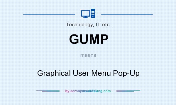 What does GUMP mean? It stands for Graphical User Menu Pop-Up