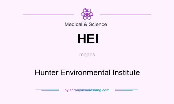 What does HEI mean? It stands for Hunter Environmental Institute