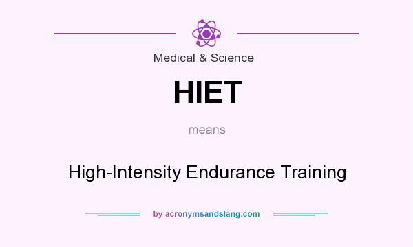 What does HIET mean? It stands for High-Intensity Endurance Training