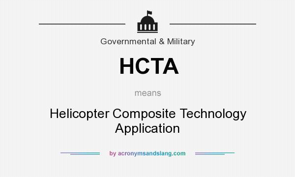What does HCTA mean? It stands for Helicopter Composite Technology Application