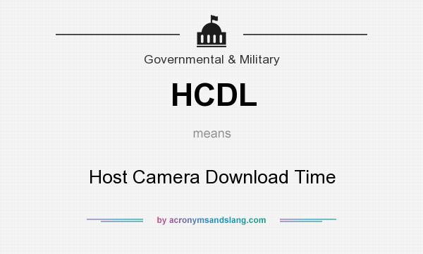 What does HCDL mean? It stands for Host Camera Download Time