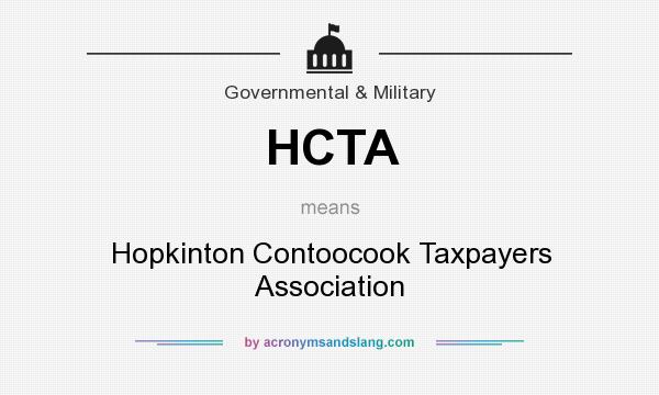 What does HCTA mean? It stands for Hopkinton Contoocook Taxpayers Association