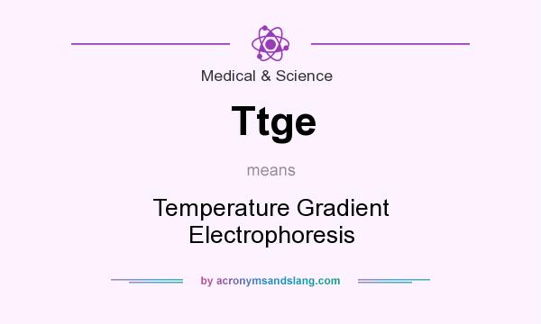 What does Ttge mean? It stands for Temperature Gradient Electrophoresis