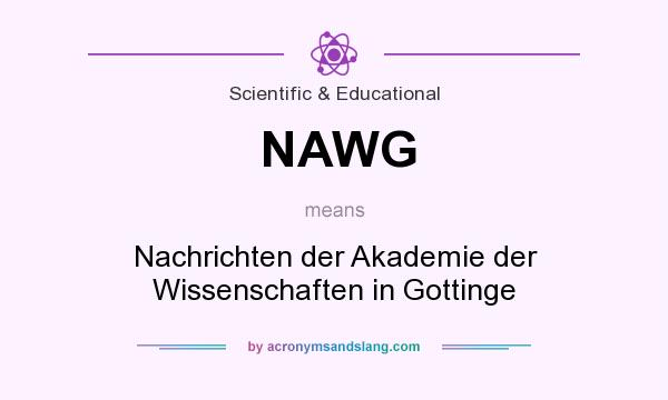 What does NAWG mean? It stands for Nachrichten der Akademie der Wissenschaften in Gottinge