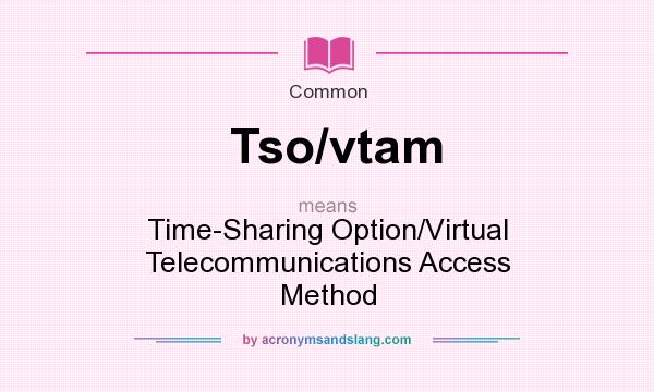What does Tso/vtam mean? It stands for Time-Sharing Option/Virtual Telecommunications Access Method