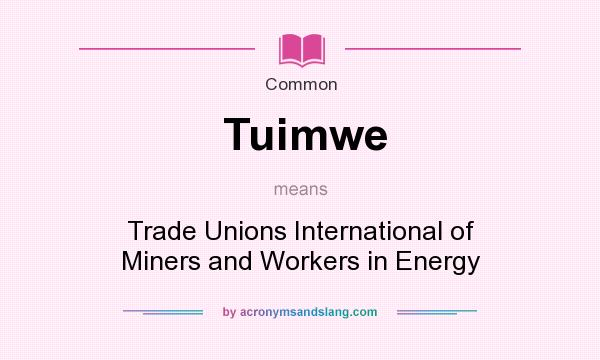 What does Tuimwe mean? It stands for Trade Unions International of Miners and Workers in Energy