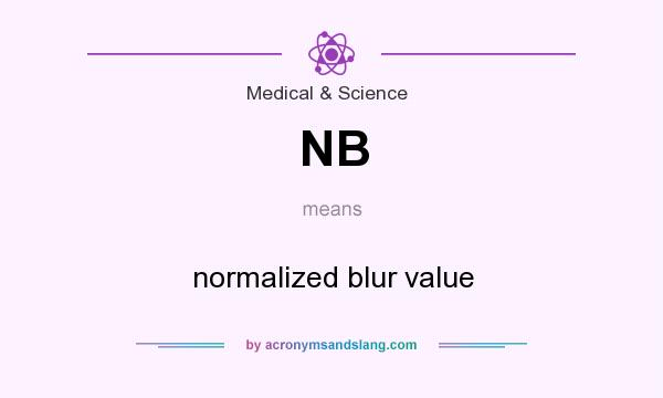 What does NB mean? It stands for normalized blur value