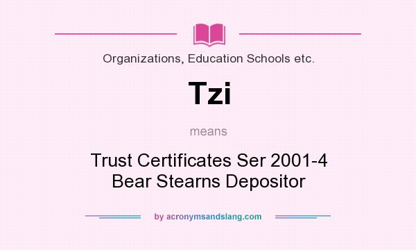 What does Tzi mean? It stands for Trust Certificates Ser 2001-4 Bear Stearns Depositor