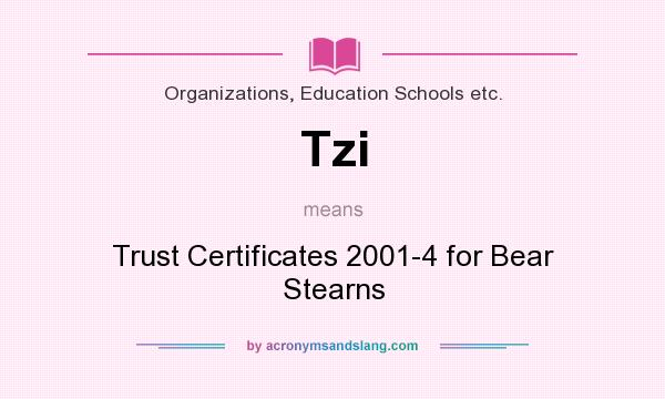 What does Tzi mean? It stands for Trust Certificates 2001-4 for Bear Stearns