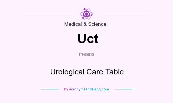What does Uct mean? It stands for Urological Care Table