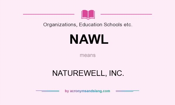 What does NAWL mean? It stands for NATUREWELL, INC.