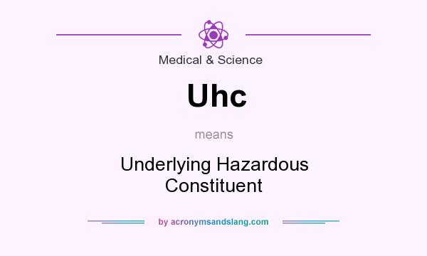 What does Uhc mean? It stands for Underlying Hazardous Constituent