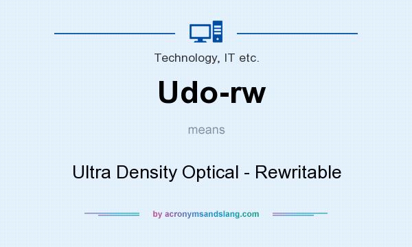What does Udo-rw mean? It stands for Ultra Density Optical - Rewritable