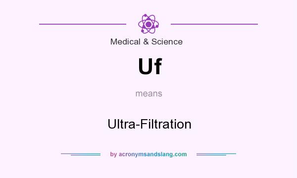 What does Uf mean? It stands for Ultra-Filtration