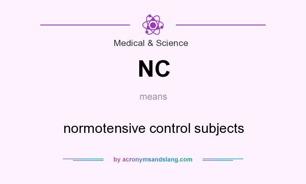 What does NC mean? It stands for normotensive control subjects