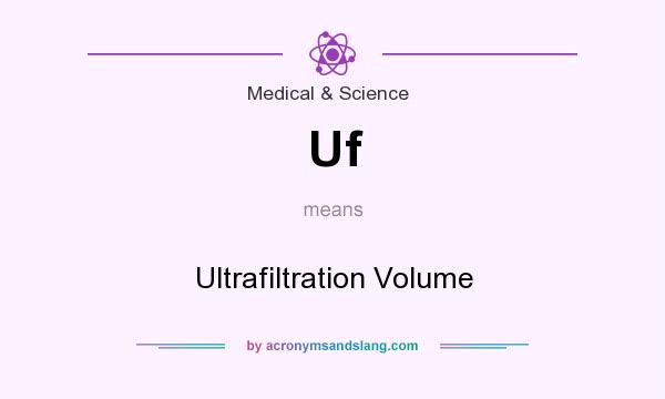 What does Uf mean? It stands for Ultrafiltration Volume