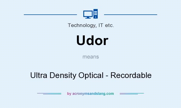 What does Udor mean? It stands for Ultra Density Optical - Recordable