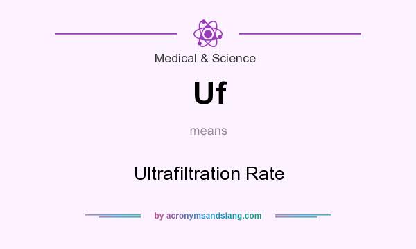 What does Uf mean? It stands for Ultrafiltration Rate