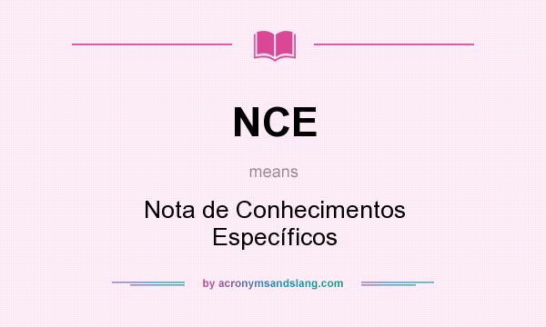 What does NCE mean? It stands for Nota de Conhecimentos Específicos