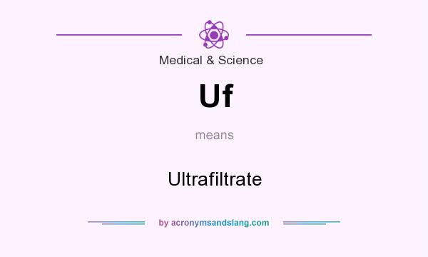 What does Uf mean? It stands for Ultrafiltrate