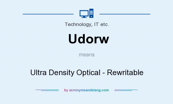 What does Udorw mean? It stands for Ultra Density Optical - Rewritable