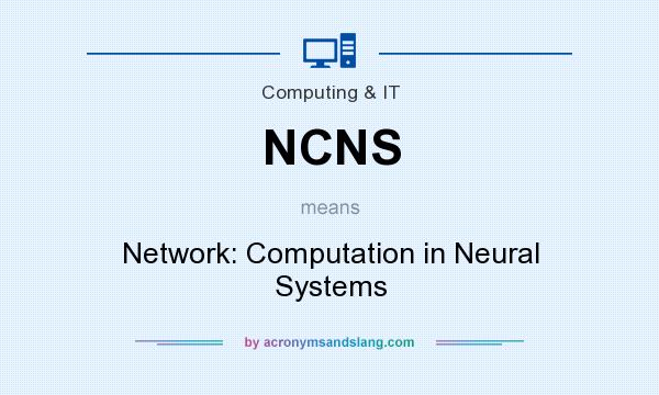 What does NCNS mean? It stands for Network: Computation in Neural Systems