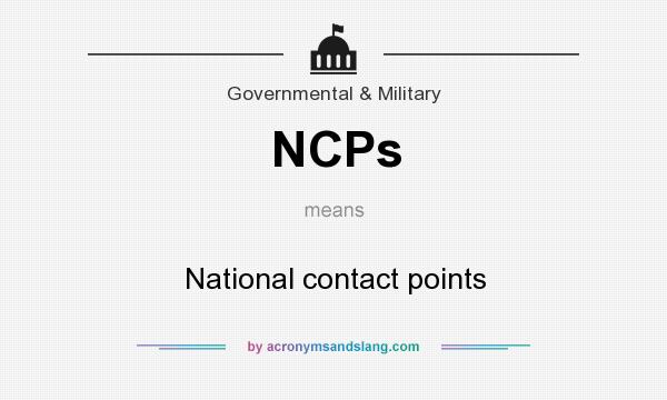 What does NCPs mean? It stands for National contact points