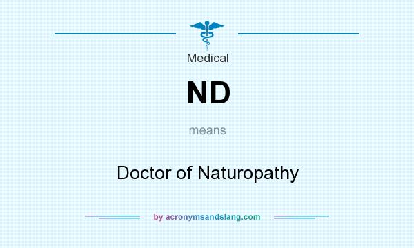 What does ND mean? It stands for Doctor of Naturopathy