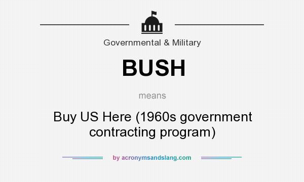 What does BUSH mean? It stands for Buy US Here (1960s government contracting program)