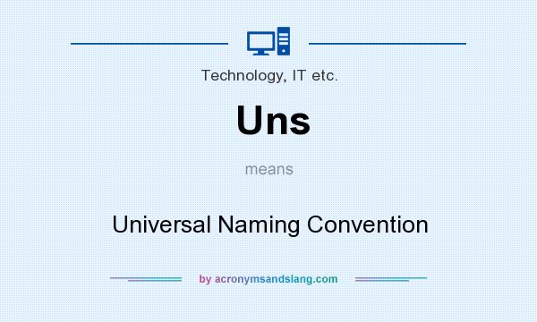 What does Uns mean? It stands for Universal Naming Convention