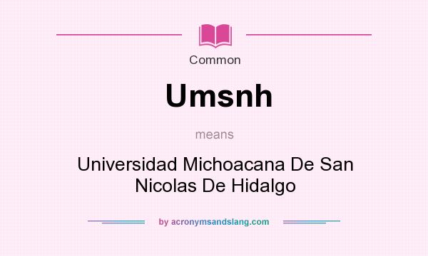 What does Umsnh mean? It stands for Universidad Michoacana De San Nicolas De Hidalgo