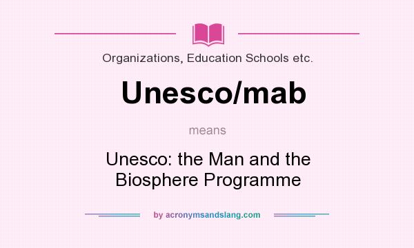 What does Unesco/mab mean? It stands for Unesco: the Man and the Biosphere Programme