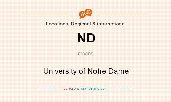 What does ND mean? It stands for University of Notre Dame