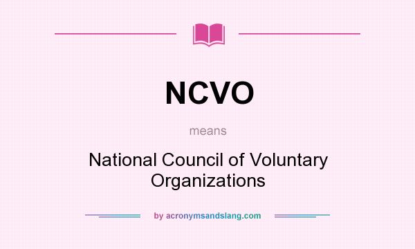 What does NCVO mean? It stands for National Council of Voluntary Organizations