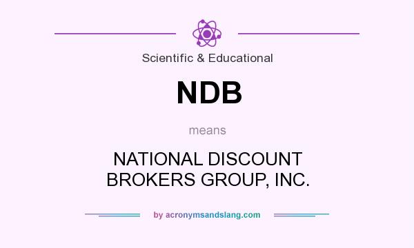 What does NDB mean? It stands for NATIONAL DISCOUNT BROKERS GROUP, INC.
