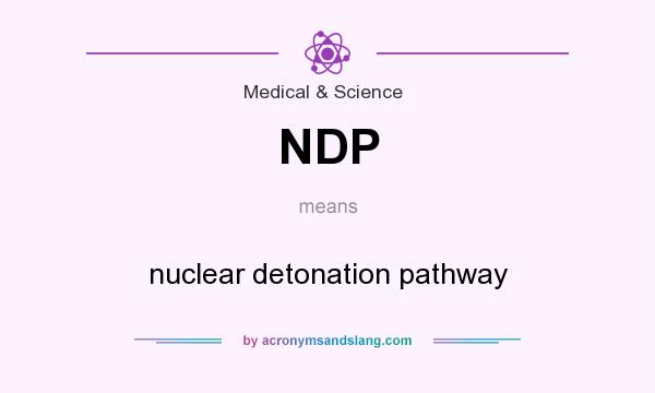 What does NDP mean? It stands for nuclear detonation pathway