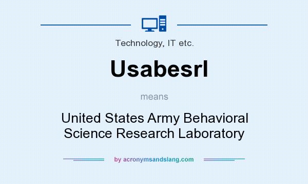 What does Usabesrl mean? It stands for United States Army Behavioral Science Research Laboratory