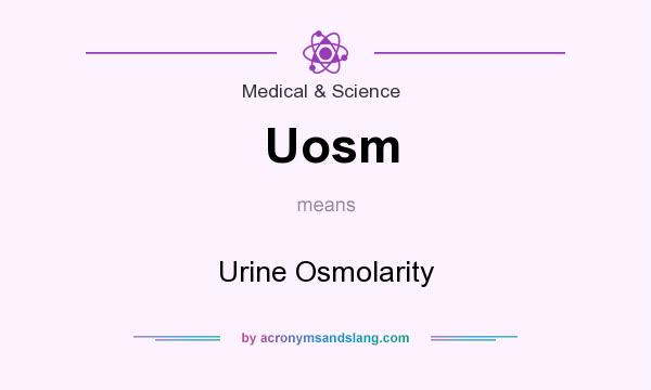 What does Uosm mean? It stands for Urine Osmolarity