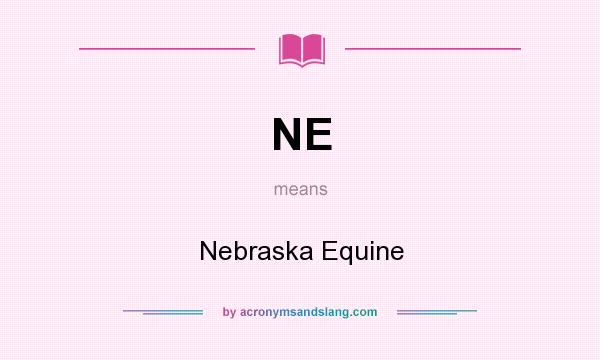 What does NE mean? It stands for Nebraska Equine