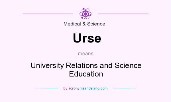 What does Urse mean? It stands for University Relations and Science Education