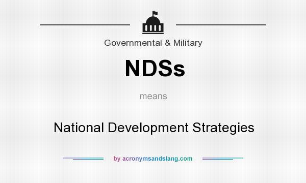 What does NDSs mean? It stands for National Development Strategies