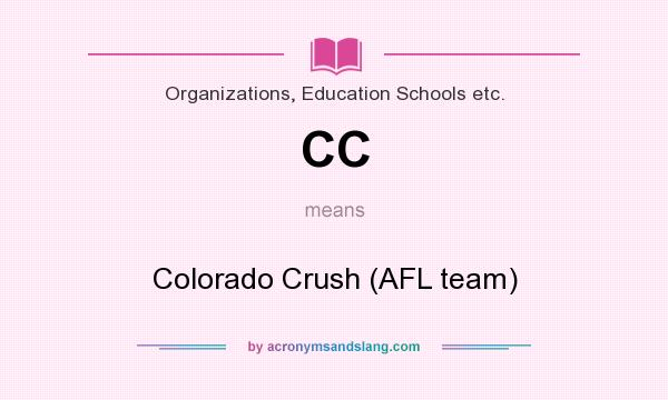 What does CC mean? It stands for Colorado Crush (AFL team)