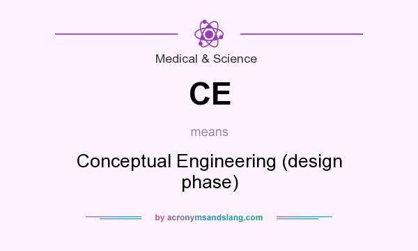What does CE mean? It stands for Conceptual Engineering (design phase)