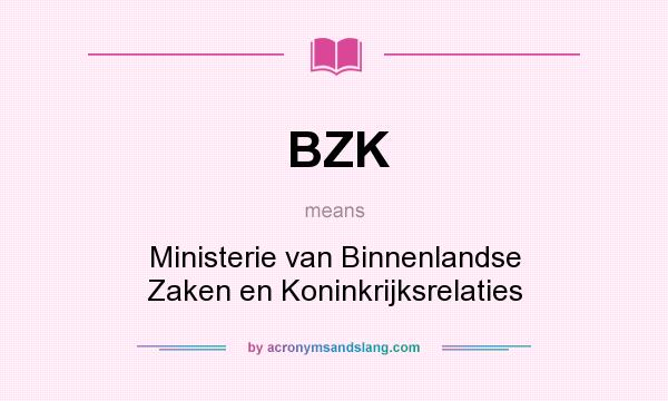 What does BZK mean? It stands for Ministerie van Binnenlandse Zaken en Koninkrijksrelaties