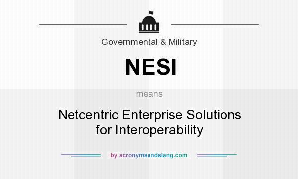 What does NESI mean? It stands for Netcentric Enterprise Solutions for Interoperability