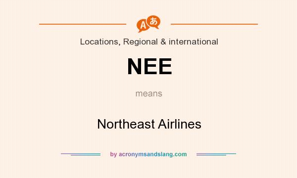 What does NEE mean? It stands for Northeast Airlines