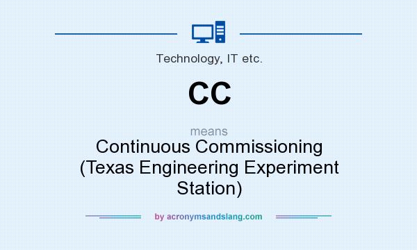 What does CC mean? It stands for Continuous Commissioning (Texas Engineering Experiment Station)